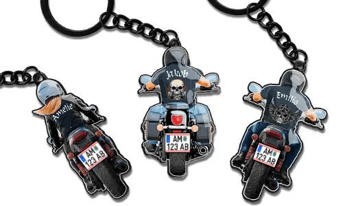Biker-sleutelhanger met jouw naam!