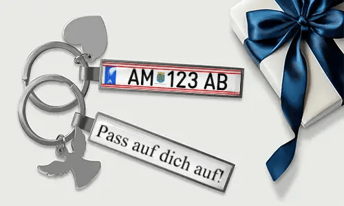 Personalized license plate keychain for couples
