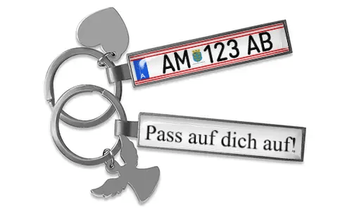 Personalized license plate keychain for yourself