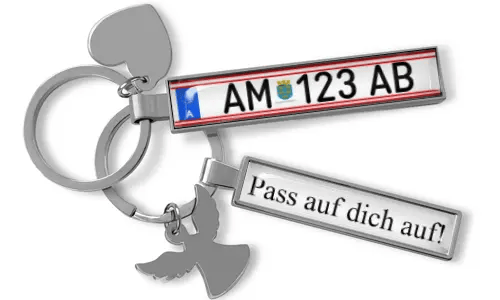 Portachiavi in metallo premium con targhetta personalizzata e pendente inciso