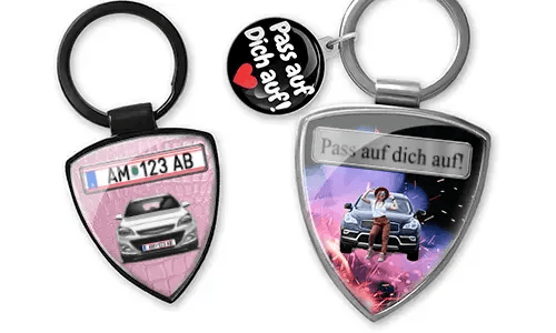 Personalized daughter shield keychain