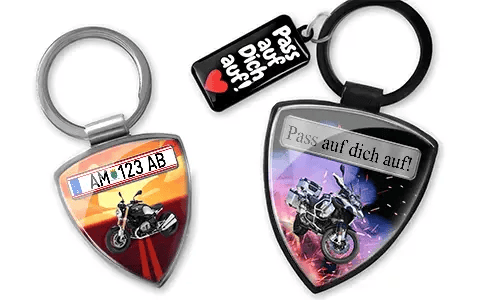 Porte-clés avec image de moto