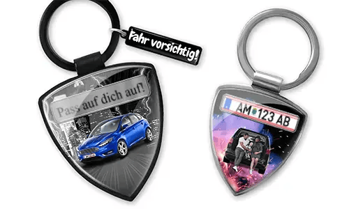 Personalized dad shield keychain