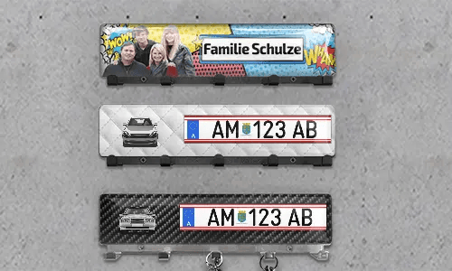 Luxusní držák klíčů siluety aut SPZ - Chrom