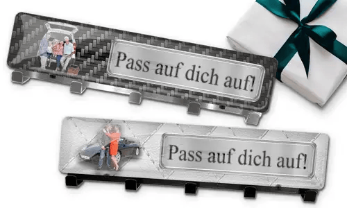 Wall keyholder with grandpa photo and license plate or own text