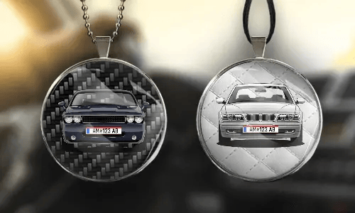 Car mirror chain - round