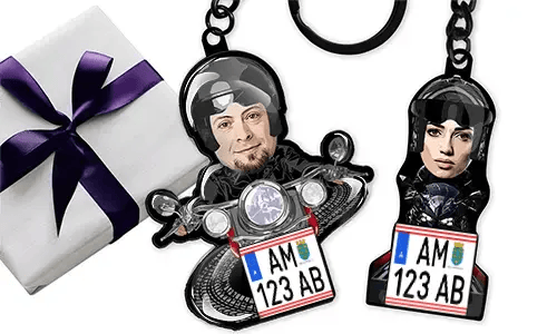Porte-clés moto personnalisé avec la photo de ton cher ami