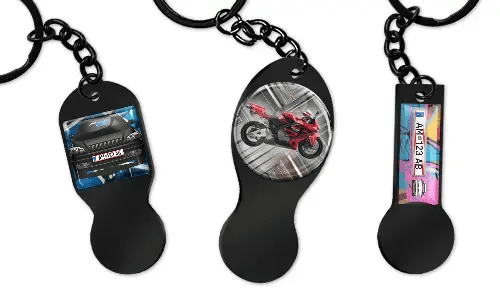 Personalizovaný klíčenka s žetonem do vozíku