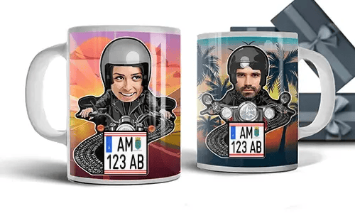 Personalizovaný hrnek s motocyklistou