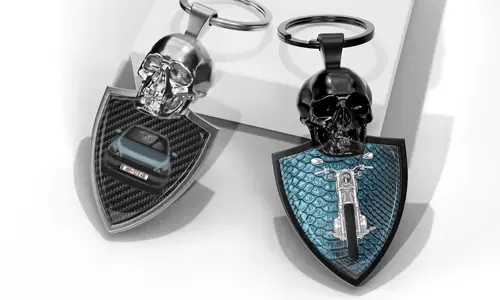 Brelok z Czaszką i Samochodem