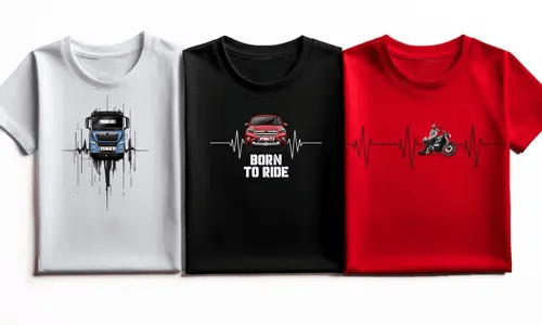 T-shirt avec voiture, moto ou camion