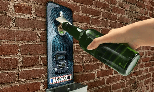 Wall Bottle Opener With Cap Catcher