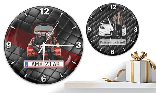 Coolline wall clock with car/photo for couples