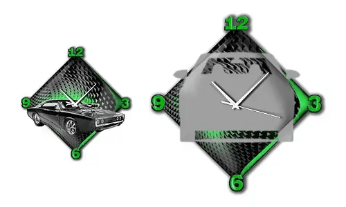 Modern wall clock with car image