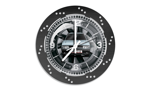 Horloge murale noire disque de frein
