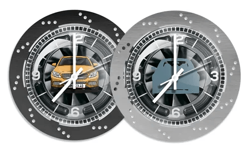 Reloj de pared cromado disco de freno