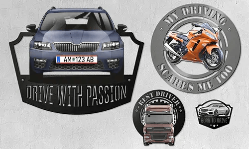 Wall decoration with your car, motorcycle or truck