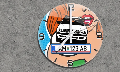 galery-photo-wall-clock-comic-car-silhouette-12