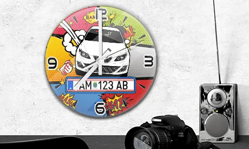 galery-photo-wall-clock-comic-car-silhouette-13