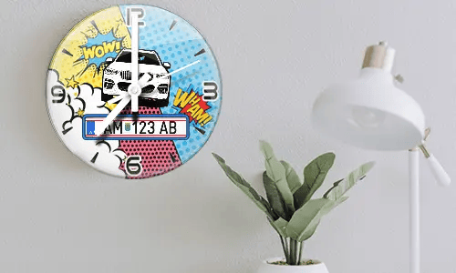 galery-photo-wall-clock-comic-car-silhouette-8