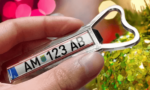 bottle opener magnet with license plate