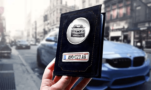 Car documents holder in hand