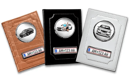 Car registration wallet for son