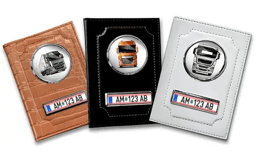 Truck document holders in three colors