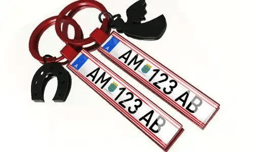 number plate key ring