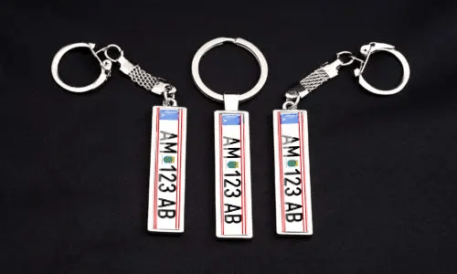 number plate key ring