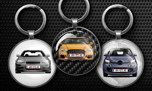 schlüsselanhänger personalisiert mit Autosilhoetten personalisierte schlüsselanhänger