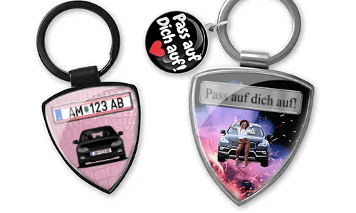 Shield keychain with daughter photo