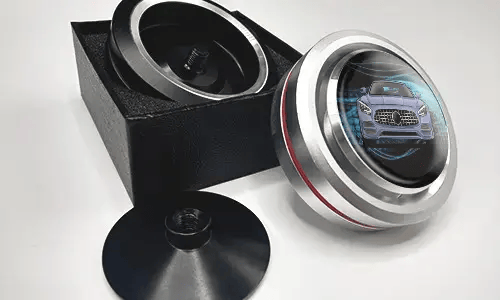 auto duftdose in zwei Varianten geöfnet mit Verpackung duftspender auto