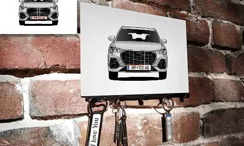 schlüsselbrett personalisiert mit Familien Foto auf der Wand personalisiertes schlüsselbrett