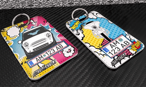 Innenspiegel anhänger mit Autosilhoette und Motorradsilhoette coole rückspiegelanhänger