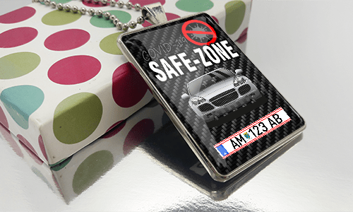 Auto-Safezone-Anhänger mit Carbon Hintergrund Safezone-Anhänge