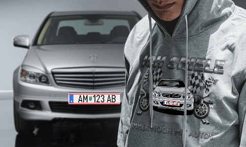 tuning pullover Grau mit dem Wagen auf dem Hintergrund turbo hoodie