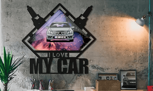 metallschild selbst gestalten Schwarzlackiert auf dem Wand wanddeko schild