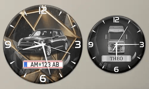 gallery-wall-clock-car-truck-motorcycle-license-plate-2