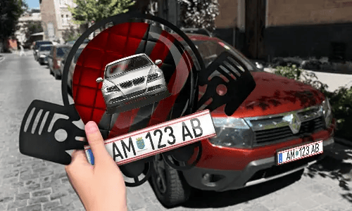 Autoschlüsselanhänger in der Hand mit dem Kennzeichen auto schlüsselanhänger gravur