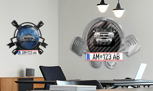 Autoschlüsselanhänger in zwei Varianten auf dem Wand bedruckter schlüsselanhänger