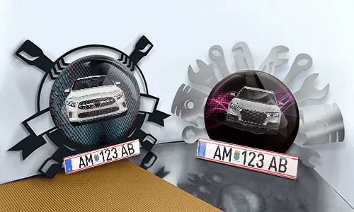 Autoschlüsselanhänger in zwei Varianten auf dem Tisch persönlicher schlüsselanhänger