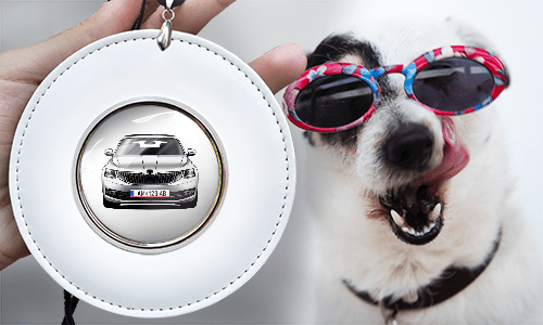 autospiegelanhänger mit foto von dem Hund rückspiegelanhänger mit foto