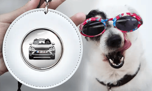 autospiegelanhänger mit foto von dem Hund rückspiegelanhänger mit foto