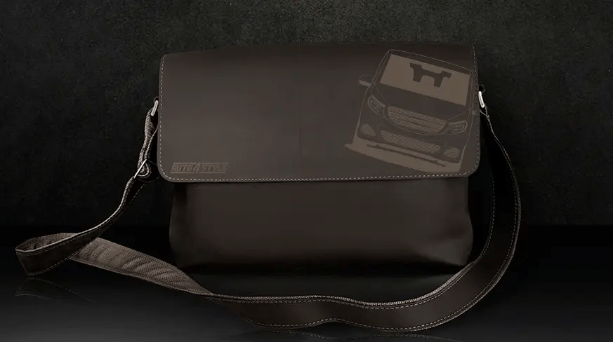 Ledertasche Schwarz