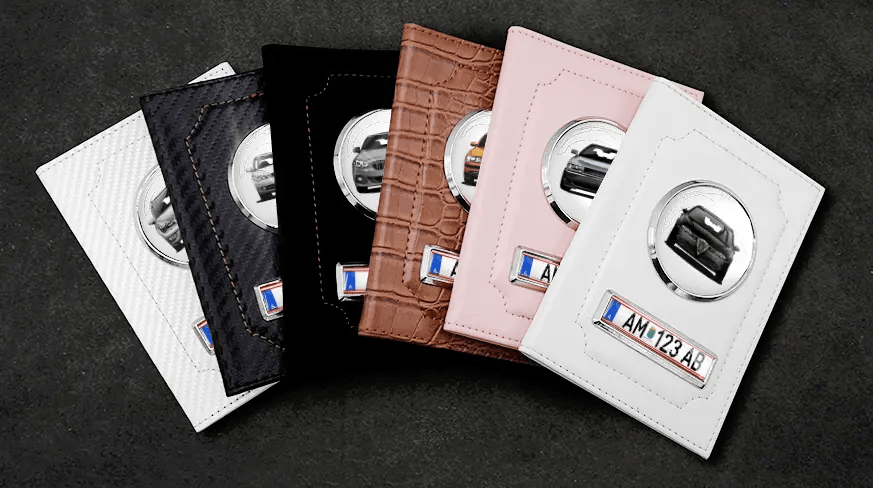 Car Documents Holder White Carbon