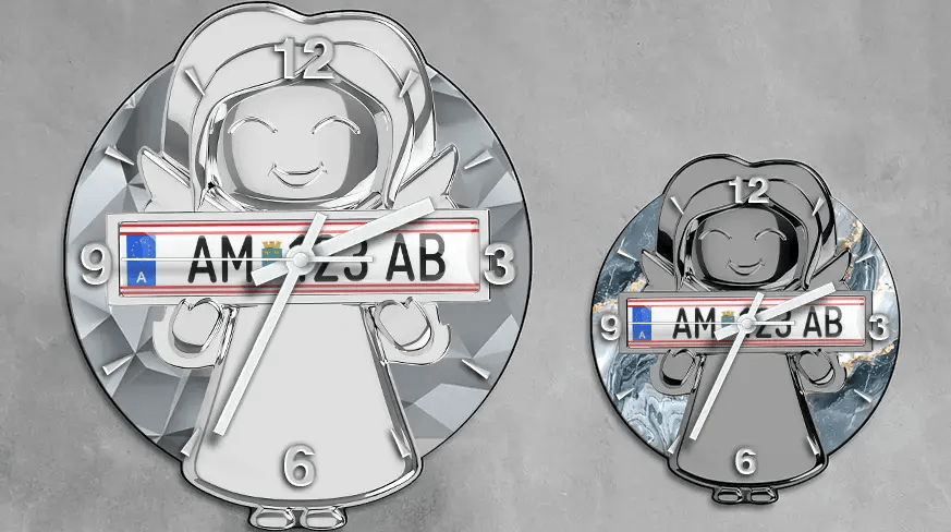 header-angel-wall-clock-license-plate